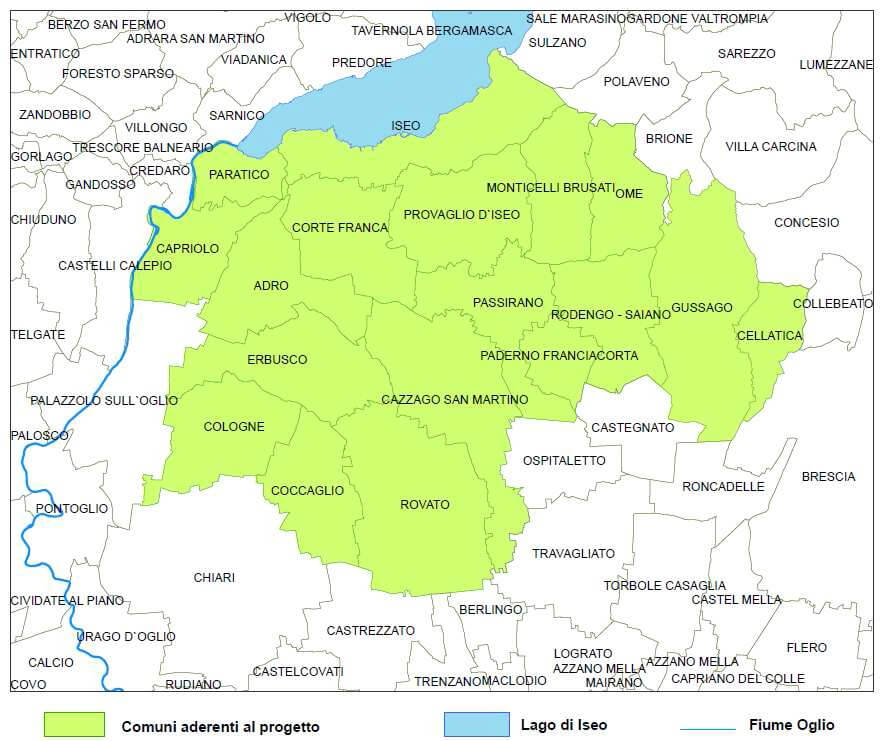 Mappa della Franciacorta