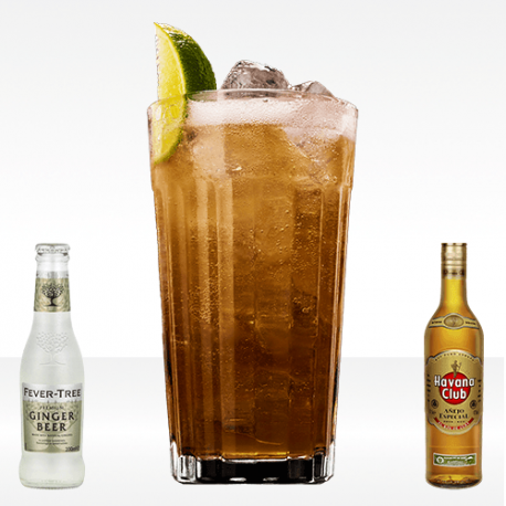 Perfect Storm con ginger beer fever tree e rum dorato havana club 5 anni