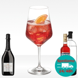 Spritz Campari con campari bitter, prosecco maschio dei cavalieri e seltz