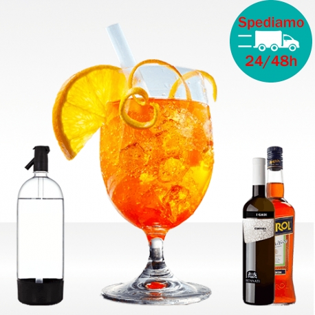 Aperitivo Pirlo con aperol bitter, seltz e vino bianco fermo custoza